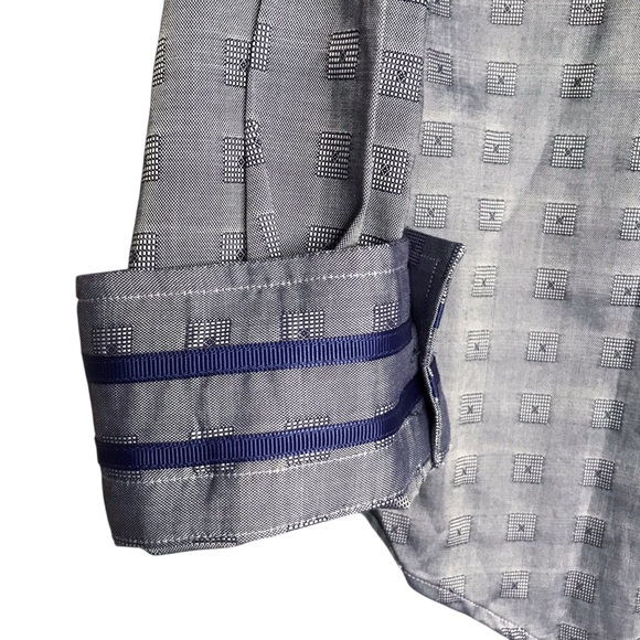 NWT Robert Graham Checkered Long Sleeve Button Front Shirt Purple Grey Men's XL - Picture 14 of 16